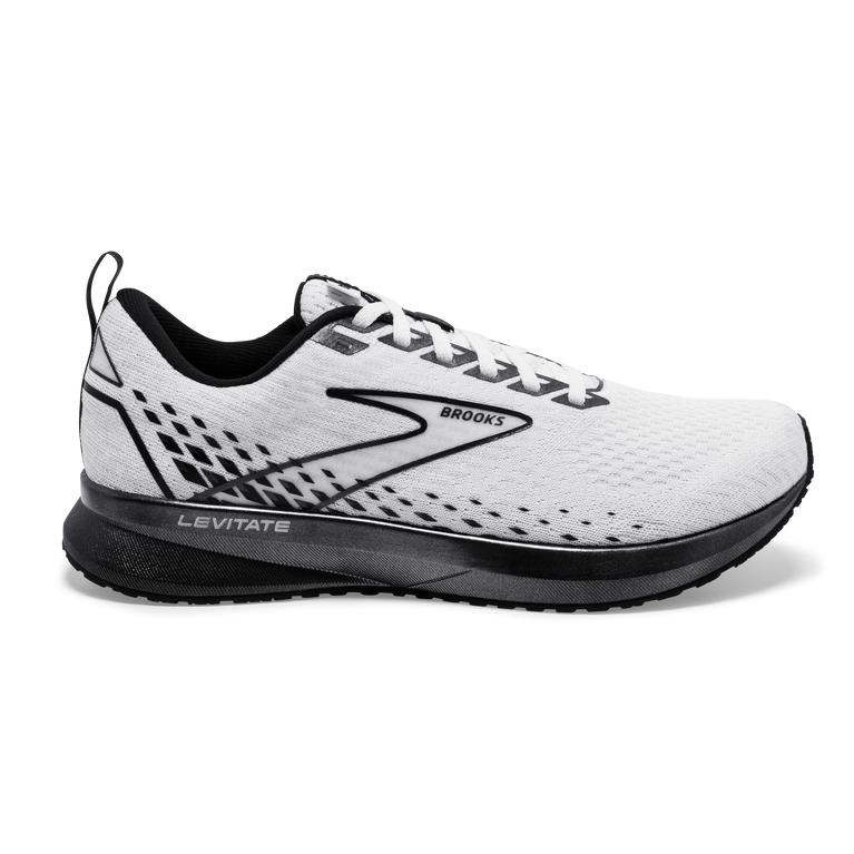 Brooks Womens Levitate 5 Road Running Shoes - White/Black (397046-TSW)